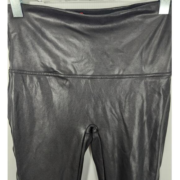 Spanx Shape Black Faux Leather Leggings Plus Long Length Plus Size 1X Tall - Picture 4 of 7